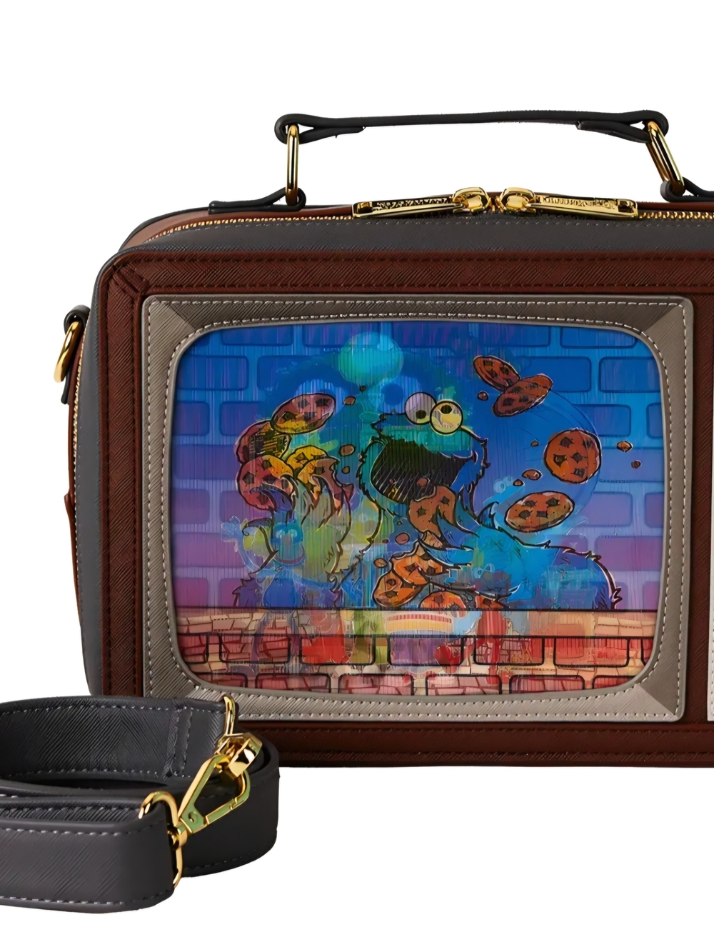Loungefly Brown Multicolor Sesame Street Crossbody Bag
